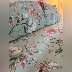 Aqua Floral Bed set